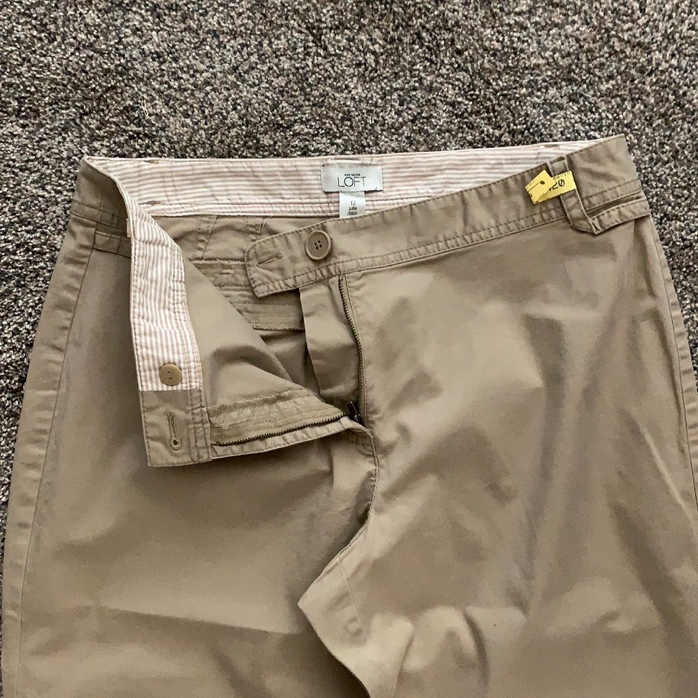 Ann Taylor LOFT Wide Leg Khaki Slacks